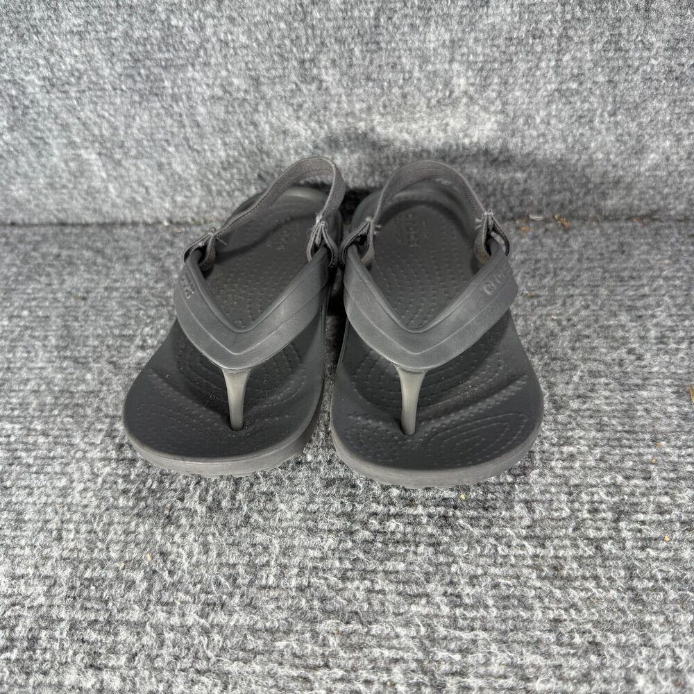 Crocs Flip Flop Sandals Toddler Kids 11 Gray Slingback Comfort Beach - Picture 2 of 10